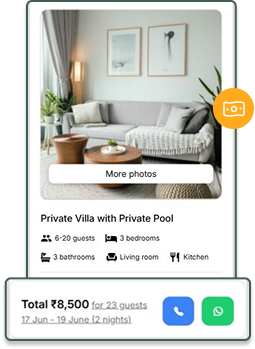 Direct call and WhatsApp integration for instant guest communication